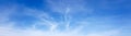 Panorama of clear blue sky with white cloud background. Clearing day and Good weather in the morning Royalty Free Stock Photo