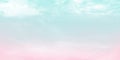 Panorama Clear blue to pink sky and white cloud detail with copy space. Sky Landscape Background.Summer heaven with colorful Royalty Free Stock Photo
