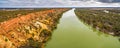 Panorama of cliffs and Murray River. Royalty Free Stock Photo