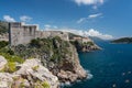 Fort Lawrence and city walls of the old town of Dubrovnik in Croatia Royalty Free Stock Photo