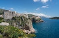 Fort Lawrence and city walls of the old town of Dubrovnik in Croatia Royalty Free Stock Photo