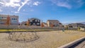 Panorama Climbing dome in a kids playground with walkway