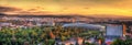 Panorama of Cluj-Napoca with stadium Royalty Free Stock Photo