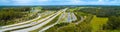 Panorama of Clybucca Rest Area on Pacific Highway and countryside. Royalty Free Stock Photo