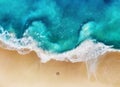 Panorama of a coast as a background from top view. Turquoise water background from top view. Summer seascape from air. Nusa Penida