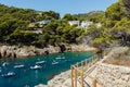 Panorama on the coast of Begur Cala Sa Tuna in the province of Girona, Catalonia, Spain. Travel destination in holidays