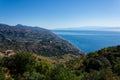 Panorama of the coast of Ionian sea from Forza D`AgrÃÂ² village i Royalty Free Stock Photo