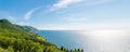 Panorama of a coastal scene on the cabot trail Royalty Free Stock Photo