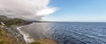 Panorama of Coastal Scene on the Cabot Trail in Nova Scotia Royalty Free Stock Photo