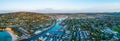 Panorama of coastal suburb on Mornington Peninsula.