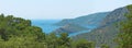 Panorama of coastline of mediterranean sea turkey Royalty Free Stock Photo