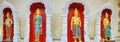 The statues of Lanna Kings, Wat Chedi Luang, Chiang Mai, Thailand Royalty Free Stock Photo
