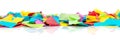 Panorama, colorful confetti background, carnival and party decoration