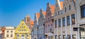 Panorama of colorful facades in historic city Wismar