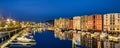 Panorama of the colorful houses and the Nidelva River, Trondheim, Norway Royalty Free Stock Photo