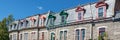 Panorama of colorful Victorian houses in Le plateau Mont Royal borough in Montreal Quebec Royalty Free Stock Photo