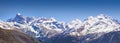 Panorama of the Coluoir Bujon mountain range Royalty Free Stock Photo