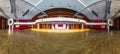 Panorama of the concert hall. View from the stage. Visible scenes on the left and right, lighting.