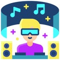 Panorama concert icon, Metaverse related vector Royalty Free Stock Photo