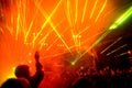 Panorama of the concert, laser show Royalty Free Stock Photo