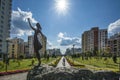 Panorama of the construction of modern residential district .