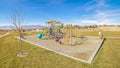 Panorama Corner perspective of a small kids playground Royalty Free Stock Photo