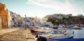 Panorama of Corricella village on Procida Island in Italy