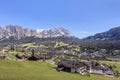 Panorama of Cortina D`Ampezzo town surrounded by the Dolomites Alps, South Tyrol, Italy Royalty Free Stock Photo