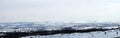 Panorama of a countryside snow scene in Devon South West England Royalty Free Stock Photo