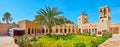 Panorama of court and garden of History Museum, Al Shindagha neighborhood, Dubai, UAE Royalty Free Stock Photo