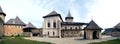 Inside Khotyn fortress - panorama of courtyard. Royalty Free Stock Photo