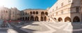 Panorama of courtyard in the palace of the Grand Master in Rhodes, Greece Royalty Free Stock Photo