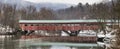 Panorama of a Covered Bridge on the Ottauquechee River