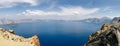 Panorama of the Crater lake on summer day, Oregon, USA Royalty Free Stock Photo