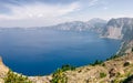 Panorama of the Crater lake on summer day, Oregon, USA Royalty Free Stock Photo