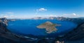 Panorama of Crater Lake and Wizard Island from Hillman Peak Royalty Free Stock Photo