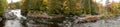 Panorama of the Croches waterfall in Mont Tremblant National Park. Indian Summer. Canada Royalty Free Stock Photo