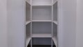 Panorama crop Empty interior of a walk-in closet interior Royalty Free Stock Photo