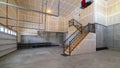 Panorama crop Empty open plan basement in a modern house Royalty Free Stock Photo