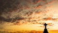 Panorama of a Cross at Sunset