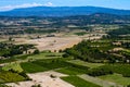 Panorama with cultivated fields near Gordes Royalty Free Stock Photo