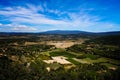 Panorama with cultivated fields near Gordes Royalty Free Stock Photo