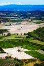 Panorama with cultivated fields near Gordes Royalty Free Stock Photo