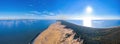 Panorama Curonian Spit from above Kaliningrad Russia, aerial top view of national park Royalty Free Stock Photo