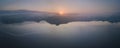 Panorama of Czorsztyn Lake at sunrise Royalty Free Stock Photo