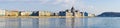 Panorama of Danube and Parliament in Budapest, Hungary Royalty Free Stock Photo