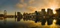 Panorama of Darling harbour sunrise scene Royalty Free Stock Photo