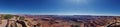 Panorama of deadhorse point state park within canyonlands national park area the Colorado River meanders with a green hue Royalty Free Stock Photo