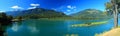 Columbia River Landscape Panorama at Revelstoke, British Columbia, Canada Royalty Free Stock Photo