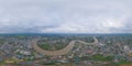 360 panorama by 180 degrees angle seamless panorama of aerial view of buildings with curve of Chao Phraya River. Cha Choeng Sao Royalty Free Stock Photo